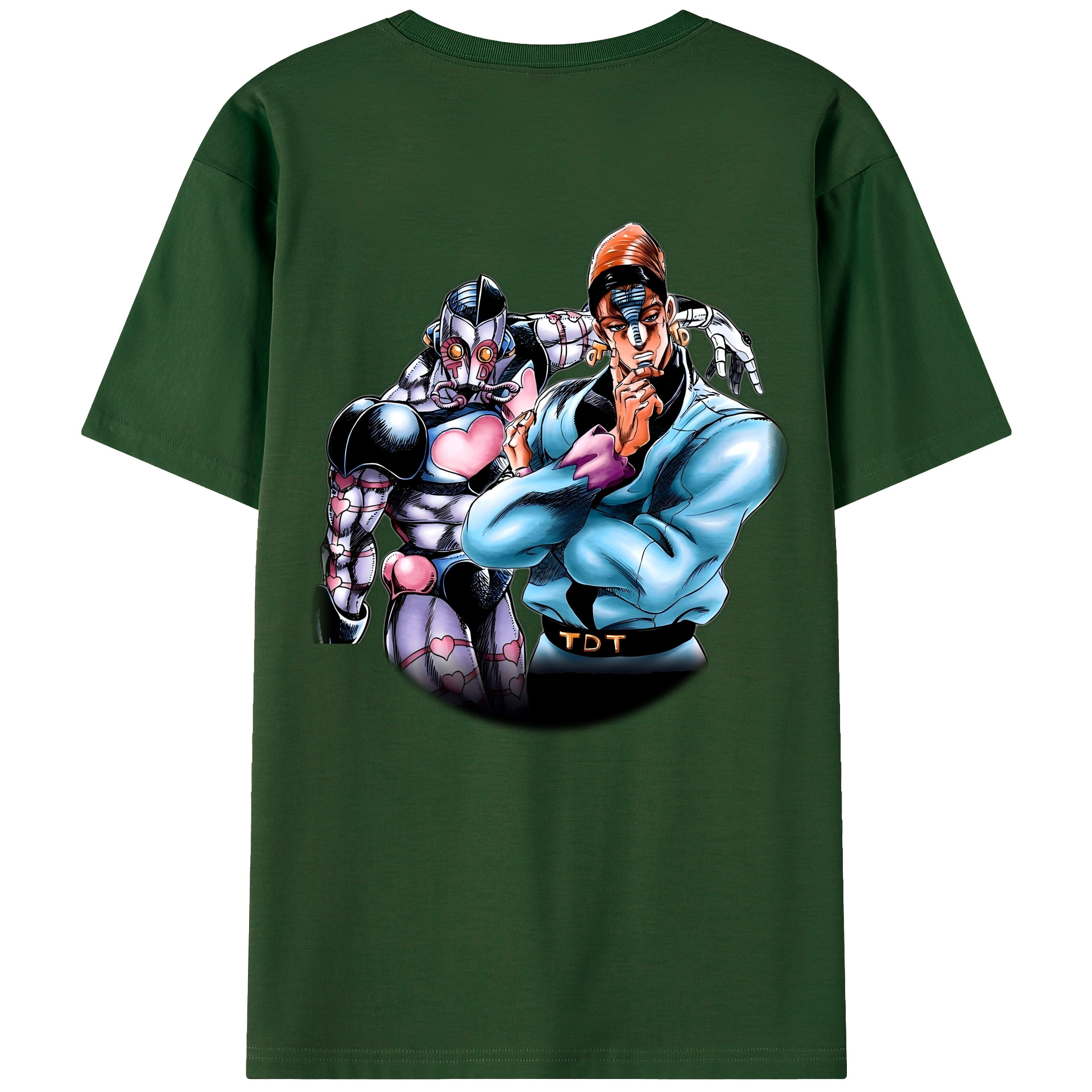 （画像用） ジョジョの奇妙な冒険 ひがしかた じょうすけ JoJo's Bizarre Adventure Higashikata Josuke 綿100％半袖Tシャツ（背面プリント）